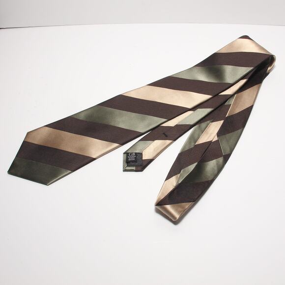 Vintage Geoffrey Beene Handmade Silk Tie Striped 3.75" x 59" Retro Wide - Picture 2 of 6